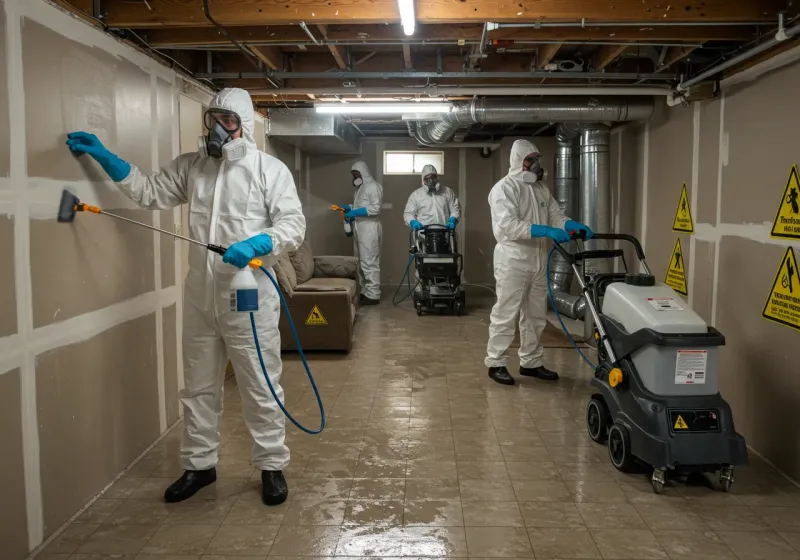 Basement Moisture Removal and Structural Drying process in Chittenden, VT